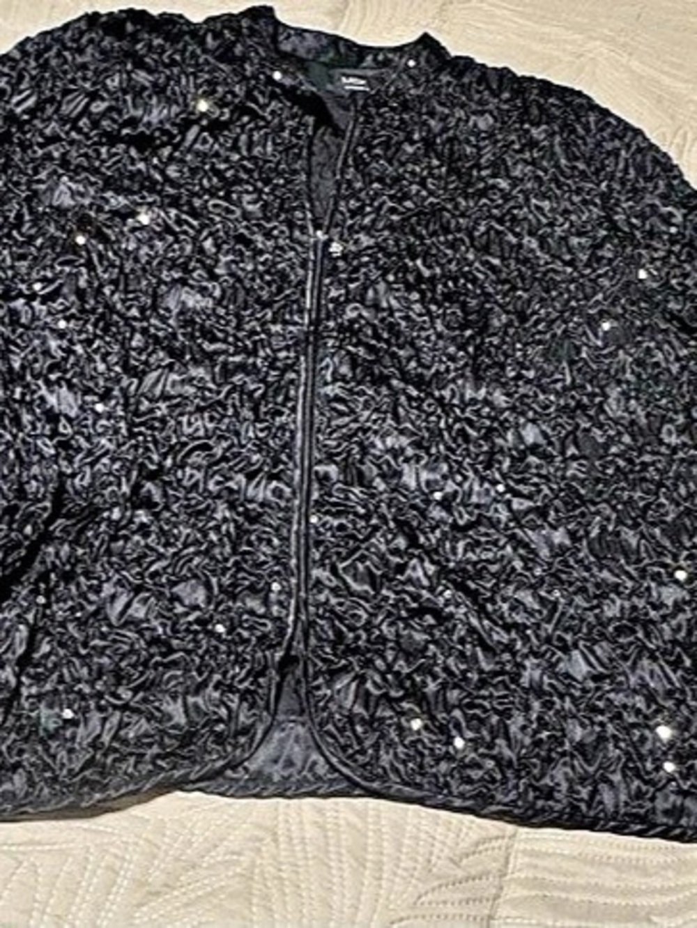 MSK Black Textured Zip Jacket Size 2X